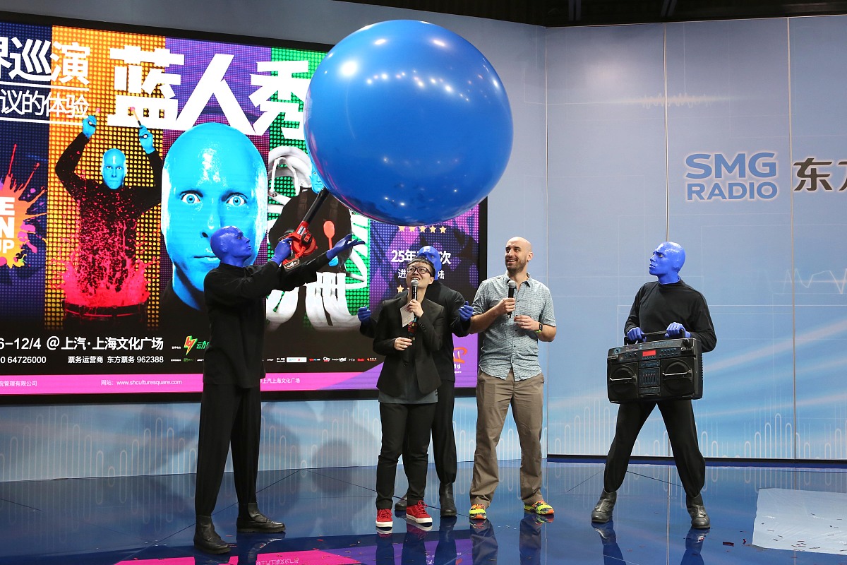 2016年7月14日,上海,蓝人组(blue man gruop)空降申城,让沪上观众感受