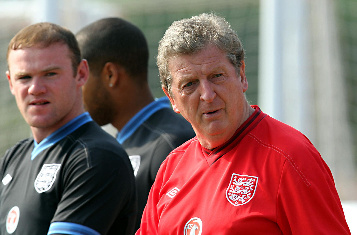 england's wayne rooney (left) and manager roy hodgson during a t
