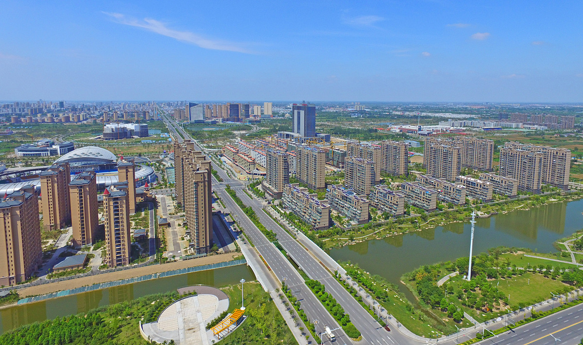 ***_***2016年8月24日,记者用无人机航拍盐城市大丰区城东新区,一座座