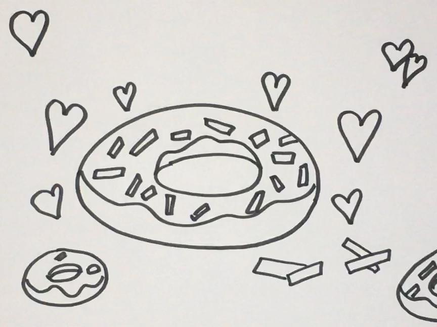 简笔画甜甜圈 简单好学
