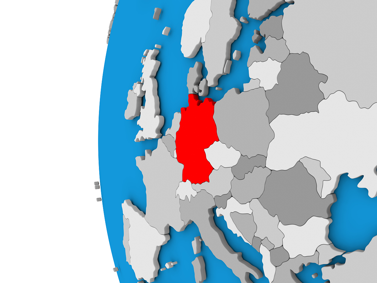 germany on globe