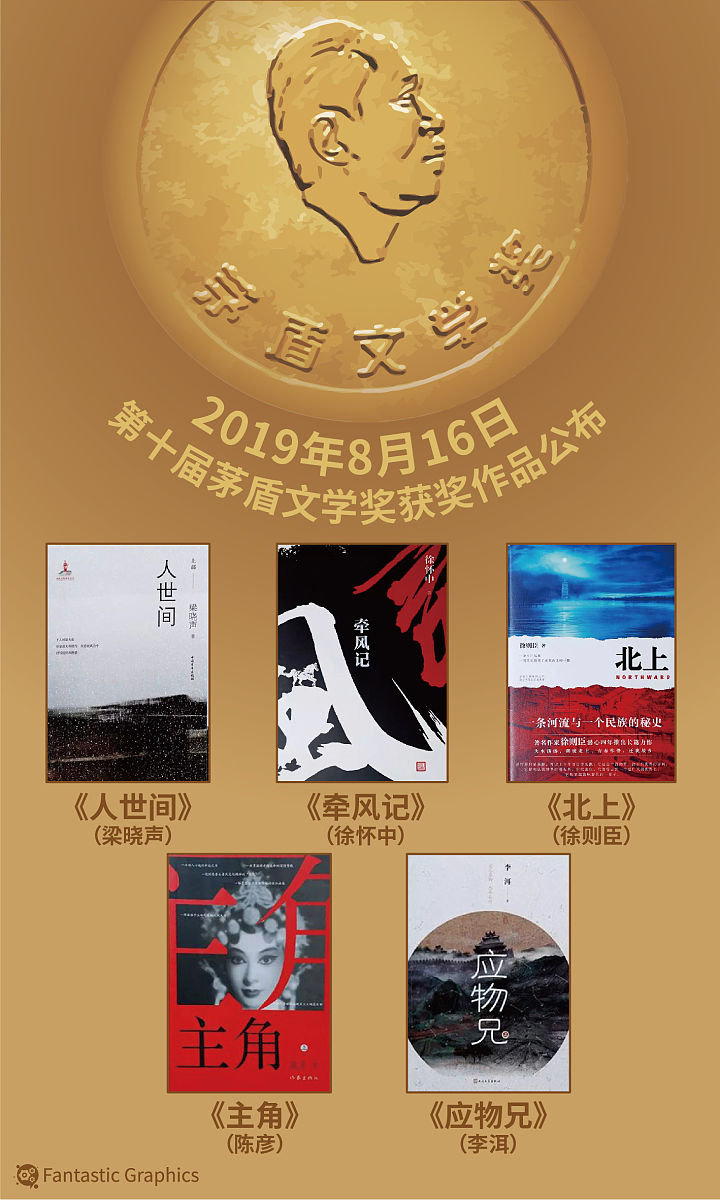 图表:李洱等五位作家获得第十届茅盾文学奖