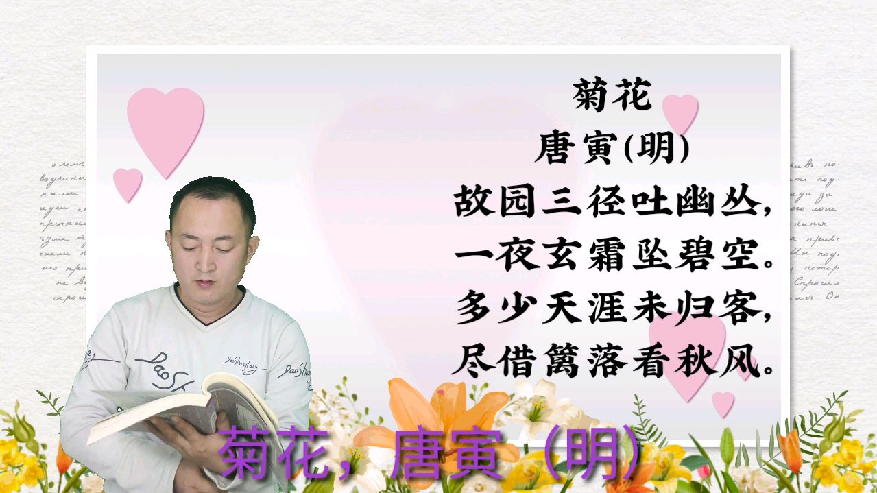 [图]赏析唐寅的《菊花》,多少天涯未归客,尽借篱落看秋风