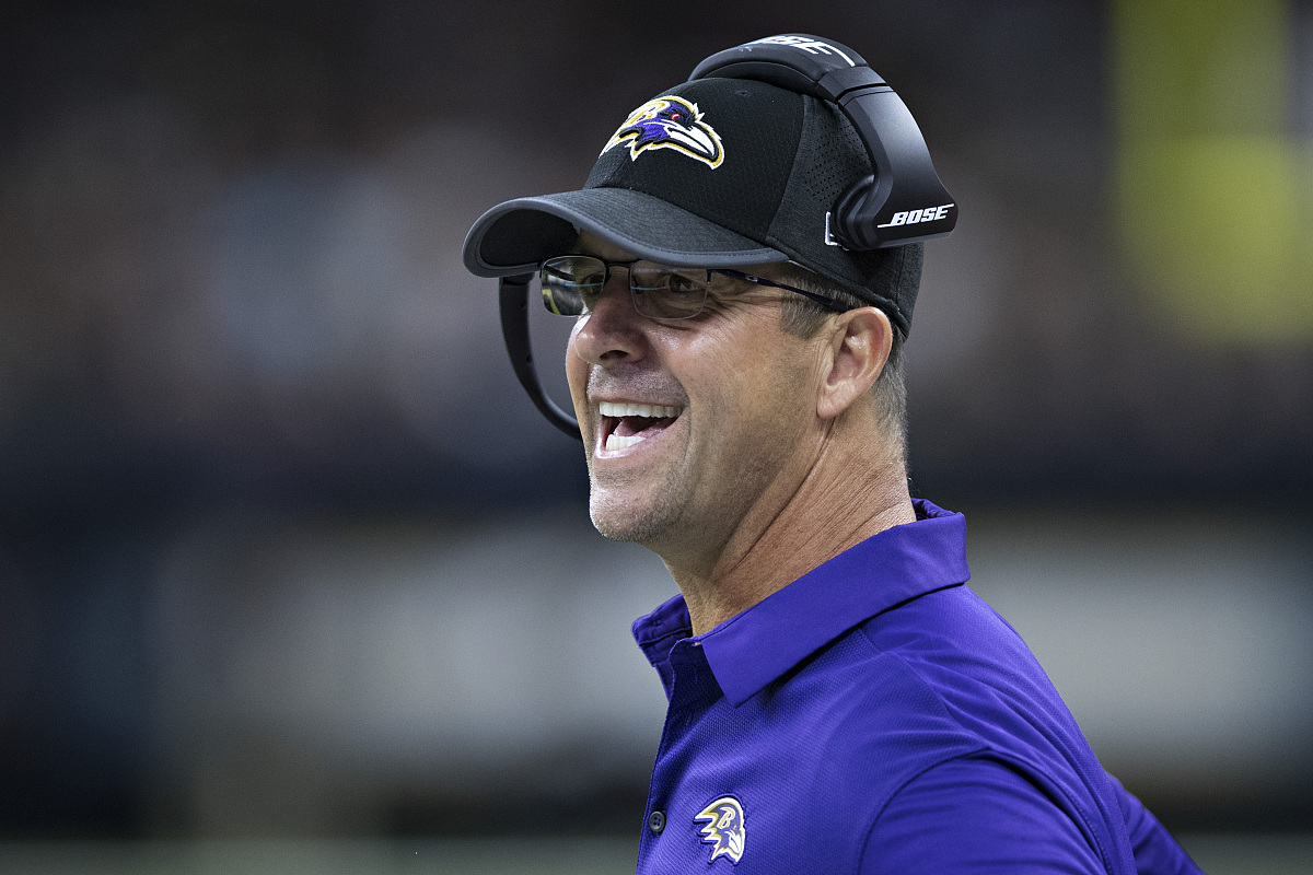 new orleans, la - august 31: head coach john harbaugh of the bal