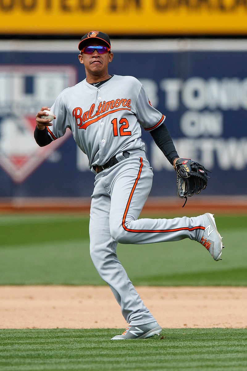 oakland, ca - may 06:  engelb vielma #12 of the baltimore oriole
