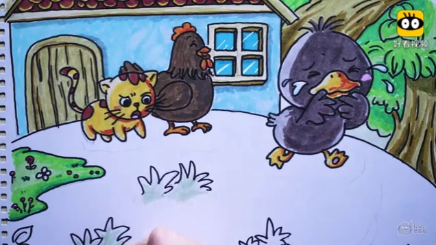 简笔画童话剧场 - 丑小鸭气跑了, 儿童成人绘画马克笔教程