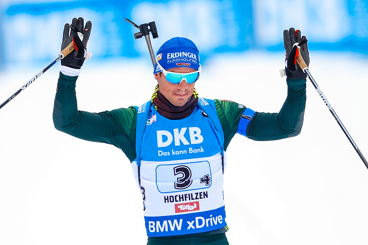 hochfilzen, austria - december 10: simon schempp of germany take