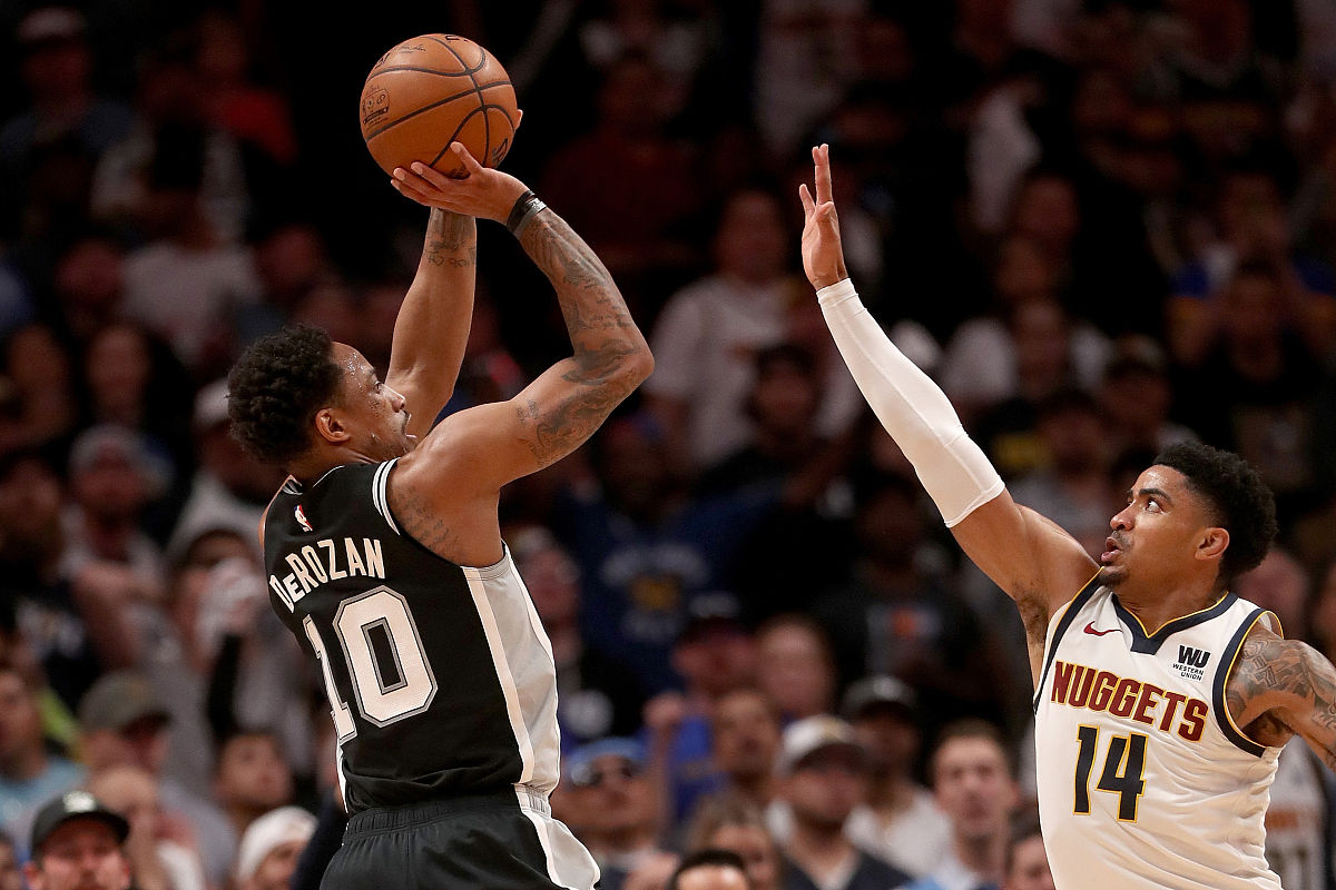 2019年4月16日,美国,18/19nba季后赛首轮g2,圣安东尼奥马刺vs丹佛掘金