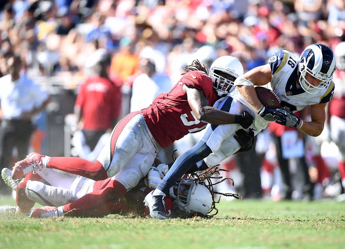 los angeles, ca - september 16:  cooper kupp #18 of the los ange