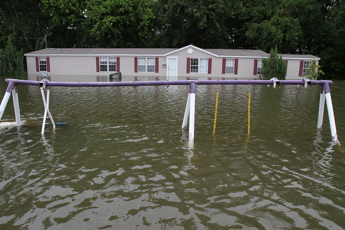 2011年5月14日,美国密西西比河维克斯堡(vicksburg),密西西比河洪水泛