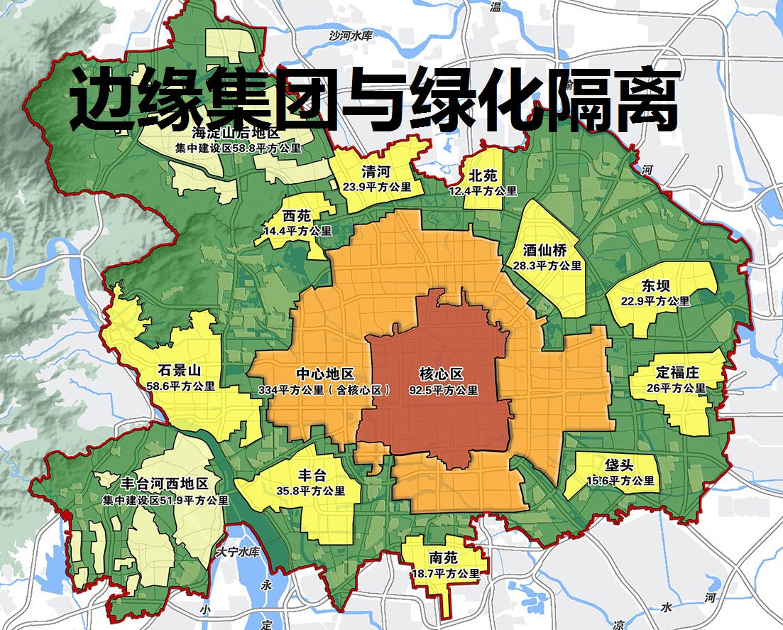 北京市总体规划当中的结构地图图片