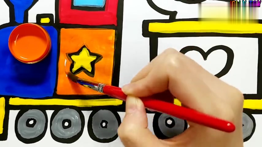每日一更的儿童简笔画,水彩画,蜡笔画,小熊火车篇