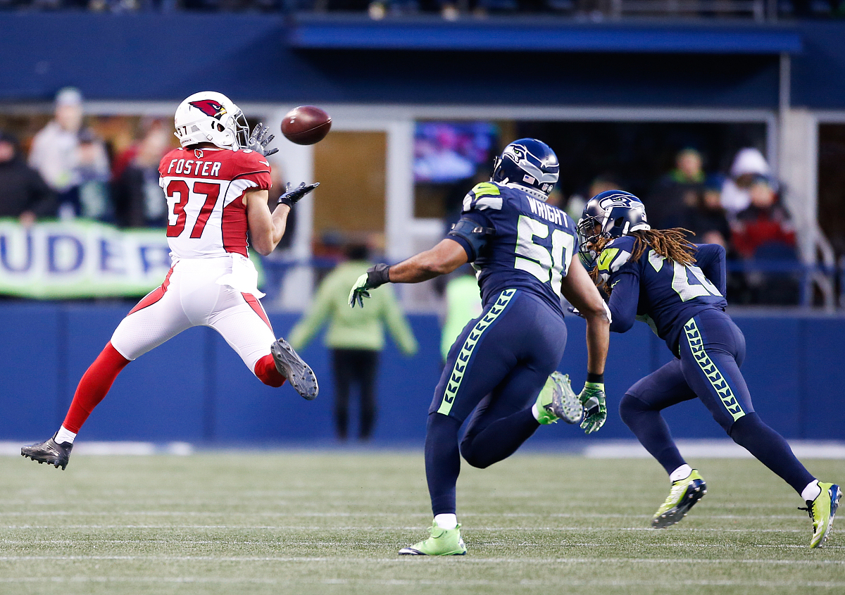 <strong>j</strong>. wright #50 of the seattle seahawks in the second
