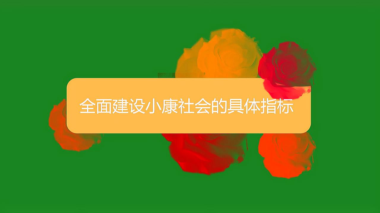 [图]全面建设小康社会的具体指标