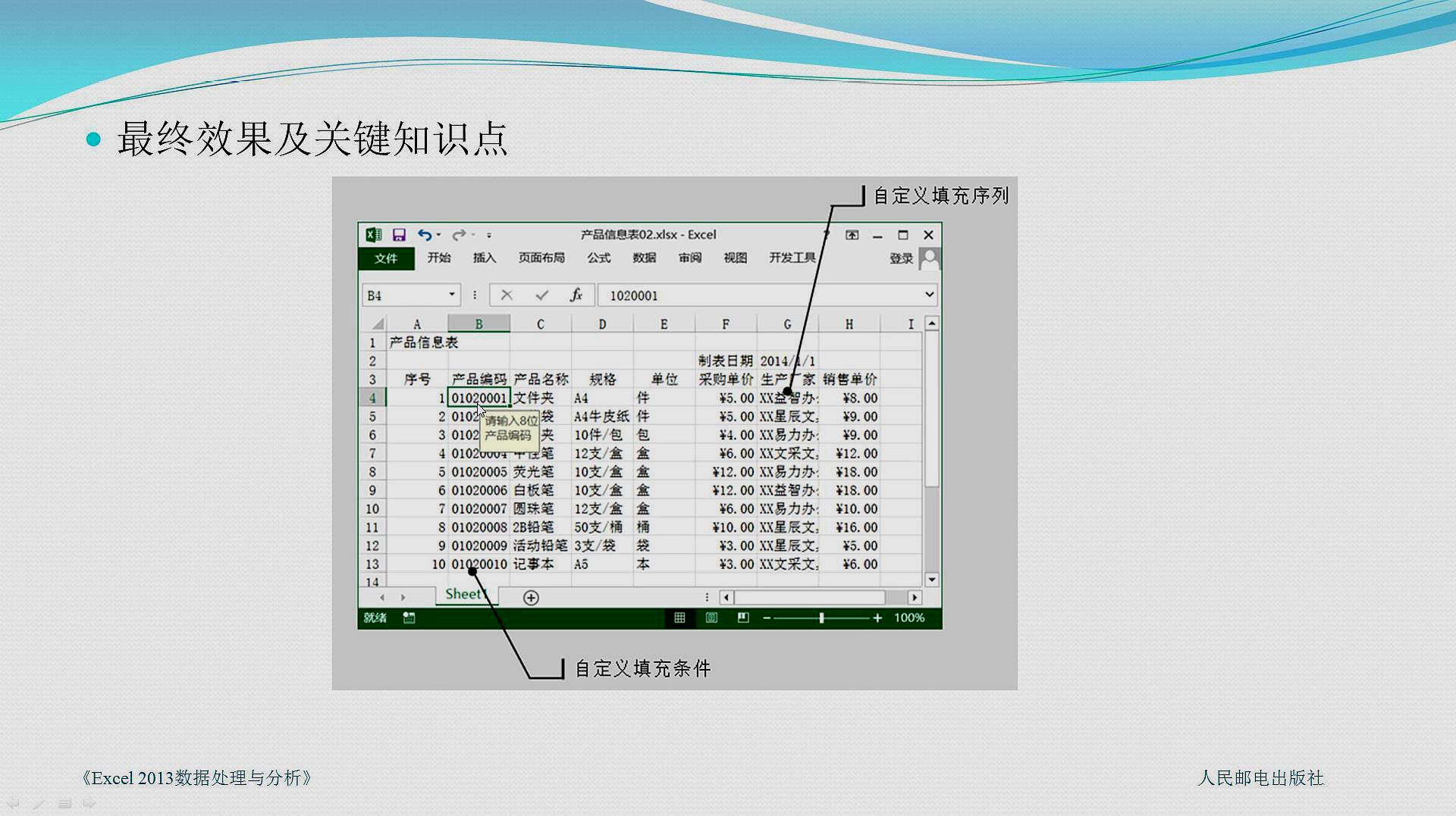 [图]《Excel2013数据处理与分析》1.3 有效性数据的输入