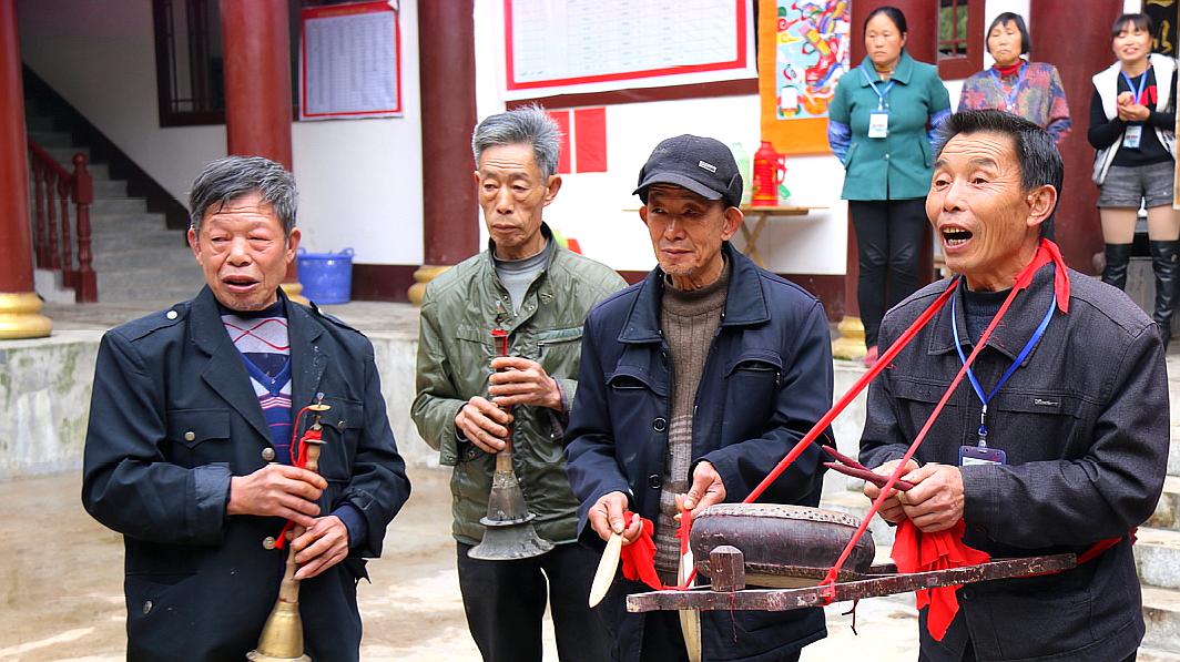 [图]湖南农村的八音锣鼓,老祖宗的传承,打出来的声音好听!