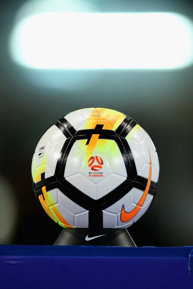 newcastle, australia - november 04:  the a-league ball before th