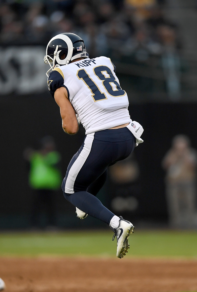 oakland, ca - august 19:  cooper kupp #18 of the los angeles ram