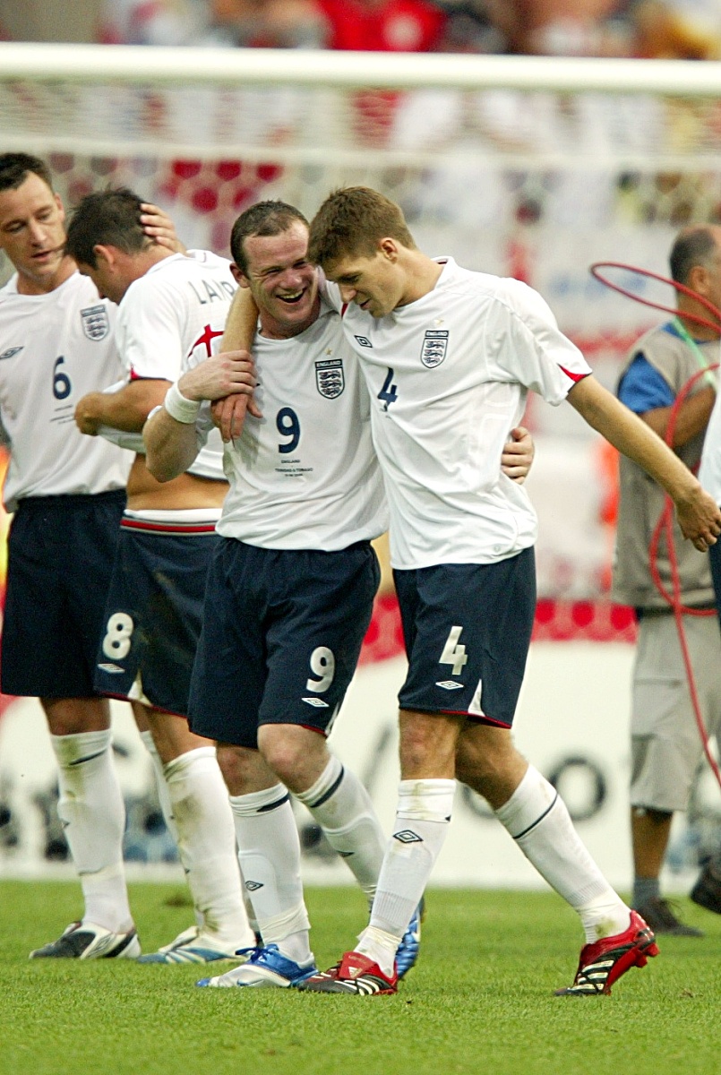 2006年6月15日,世界杯b组,英格兰2-0击败特立尼达和多巴哥.鲁尼和杰拉