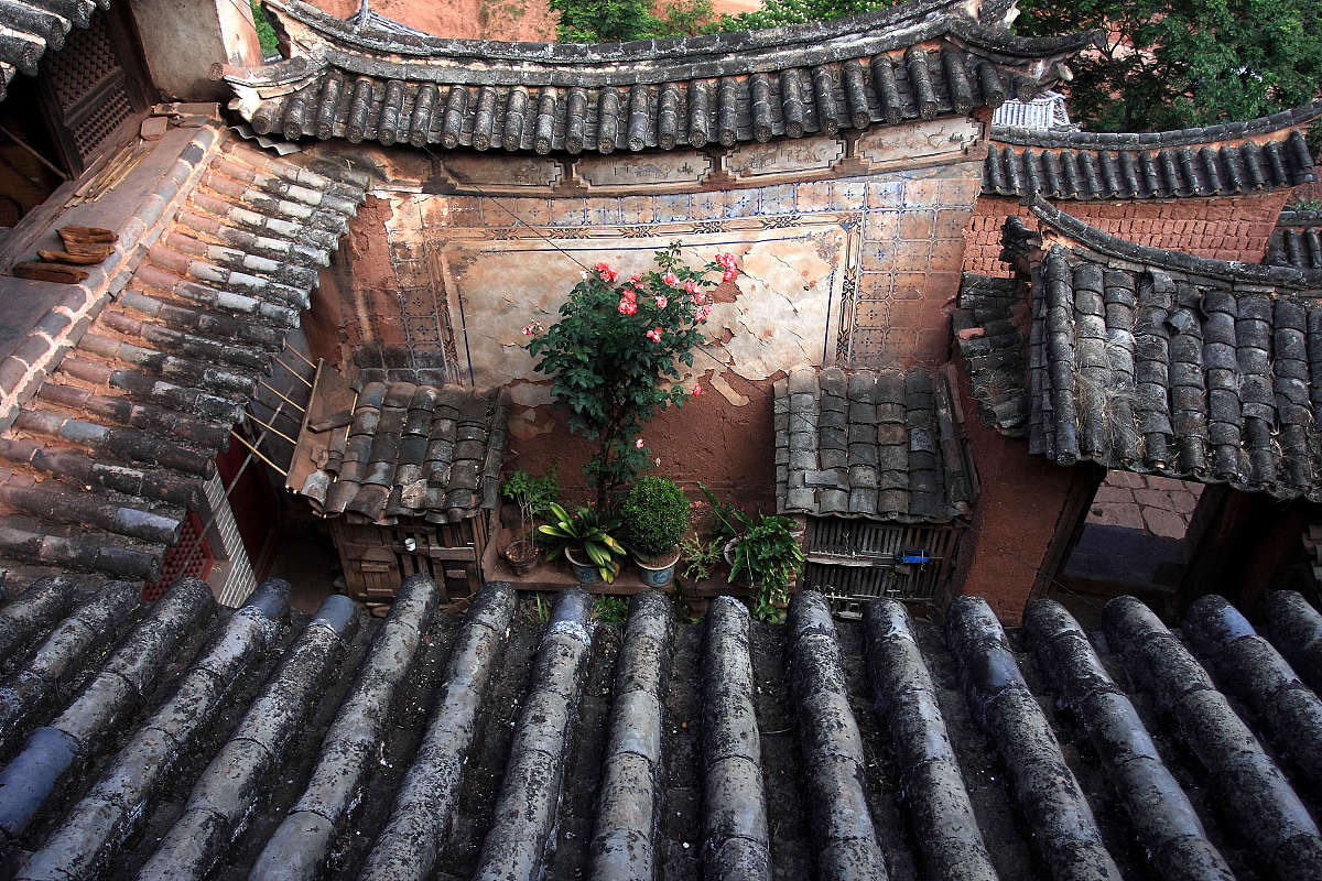 2009年5月,云南大理,千年白族村.***_***当地白族民居,传统的三坊一照