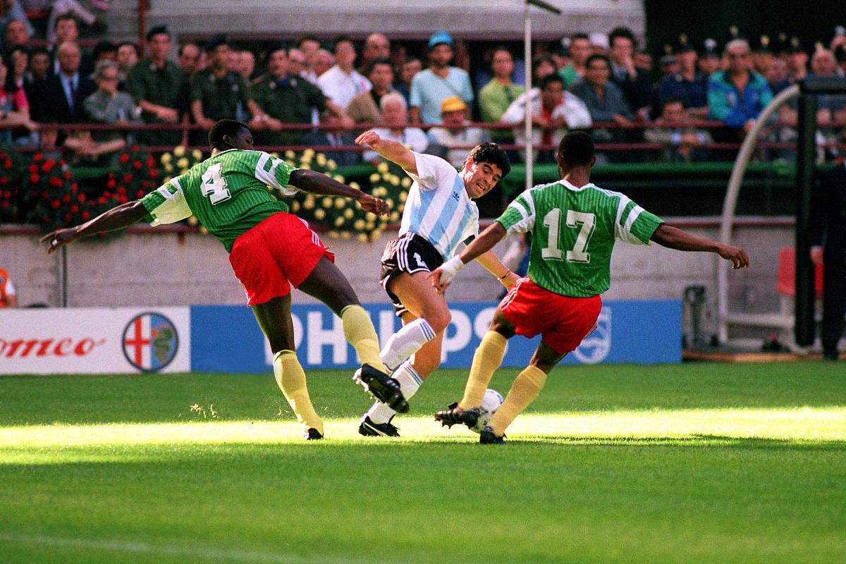 argentina v cameroon opening match of the world cup in milan, it