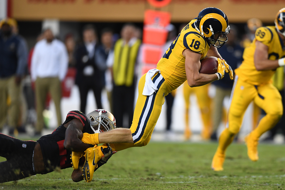 santa clara, ca - september 21:  cooper kupp #18 of the los ange