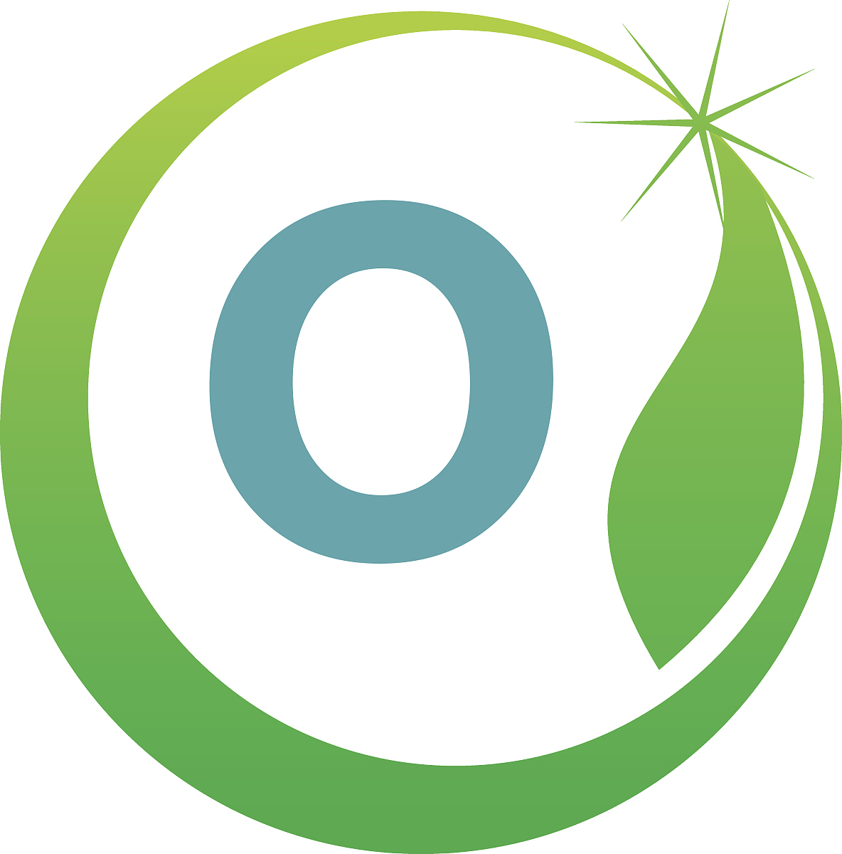 swoosh leaf letter o