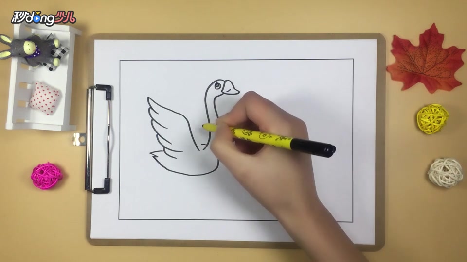 「手工」简笔画天鹅 简单好学