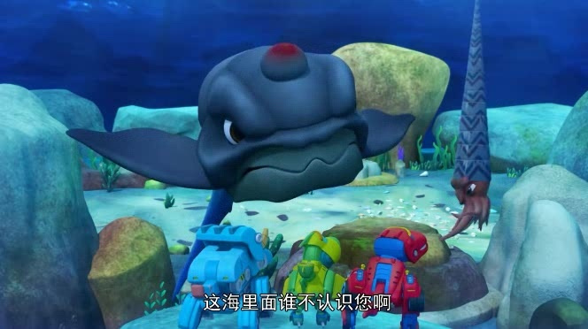 海中暴君邓氏鱼要吃掉奇虾,帮帮龙都不是对手,直角石跪安打跑它