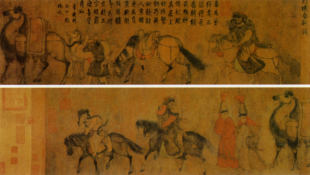 ***_***五代《番骑图》(部分).绢本设色.该画旧作五代契丹画家胡环笔,