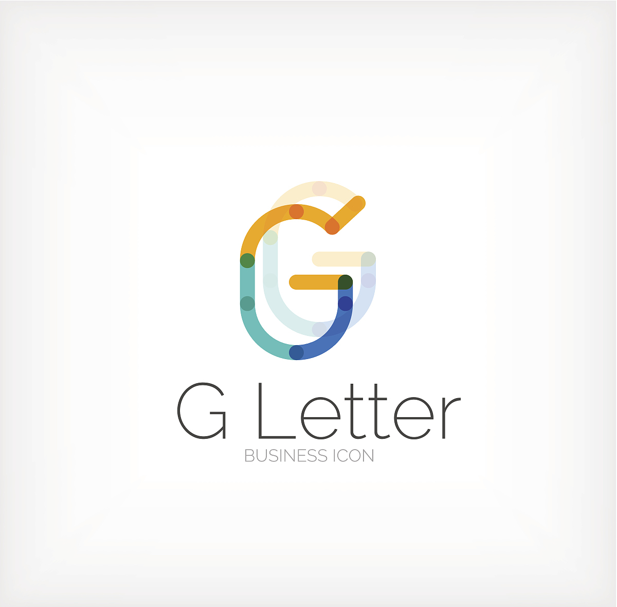 g letter icon, minimal line design