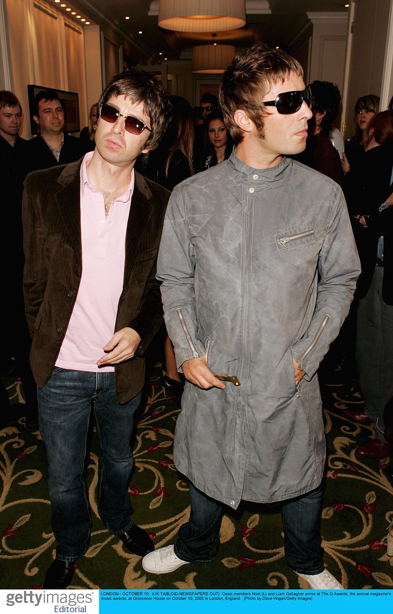 london - october 10:  (uk tabloid newspapers out)  oasis members