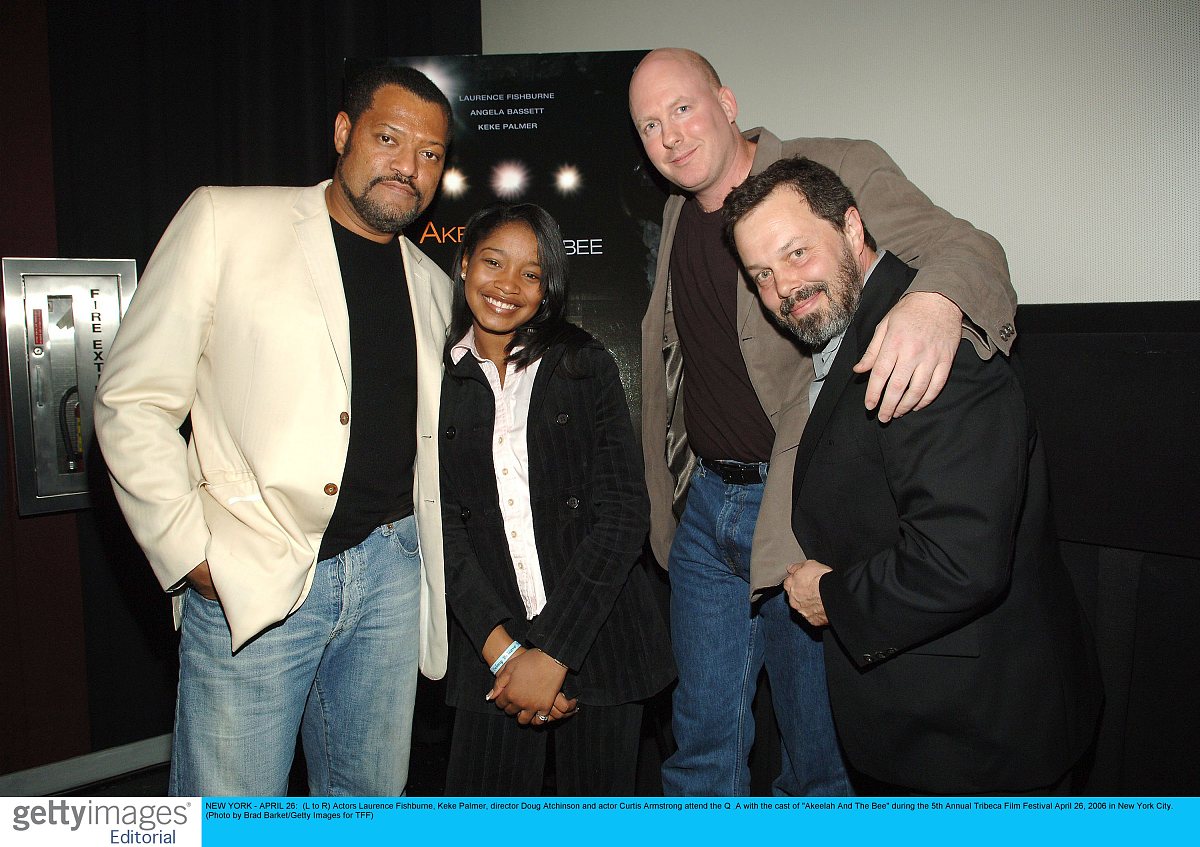 new york - april 26:  (l to r) actors laurence fishburne, keke p