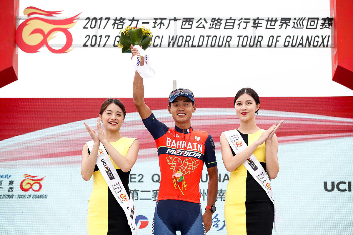 2017年10月20日,广西,2017环广西世界公路自行车巡回赛第2赛段颁奖仪