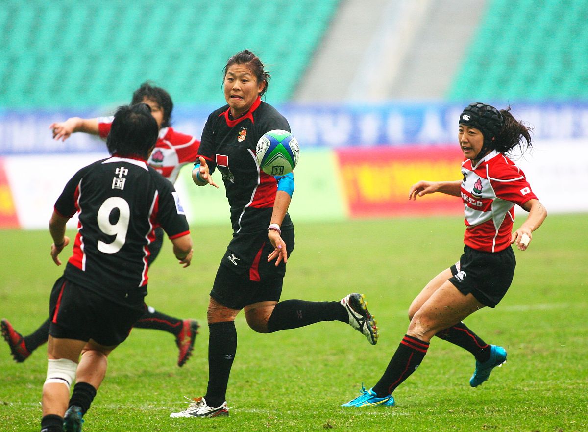 2013年3月31日,广州,2013世界女子七人制橄榄球碗级决赛,中国10-14日
