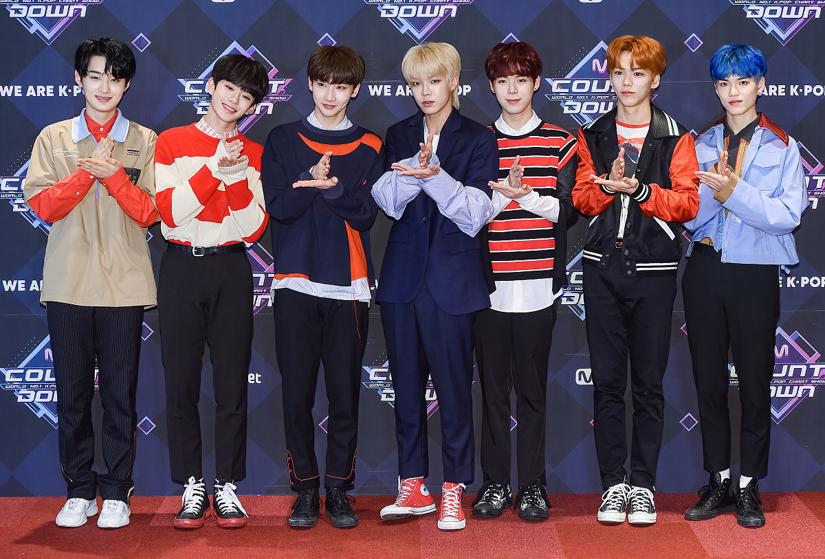 2019年4月25日,首尔,明星参加《m倒计时》节目彩排.verivery attends 