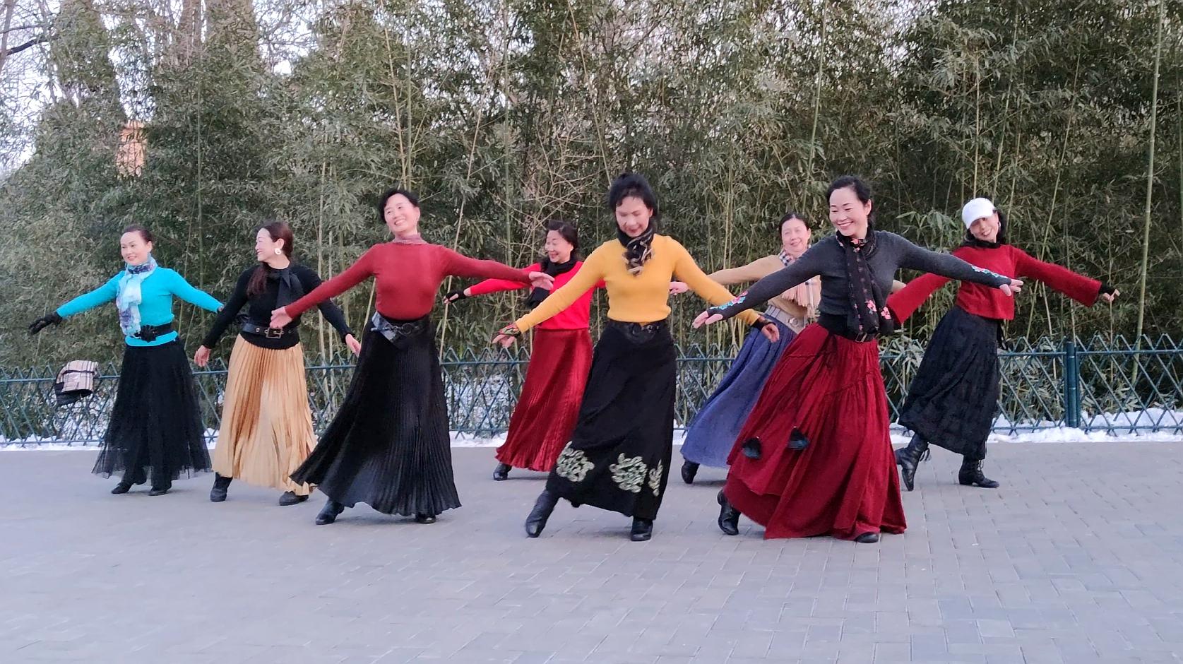 广场舞《想西藏》歌曲好听,舞步整齐好看,紫竹院杜老师舞蹈队