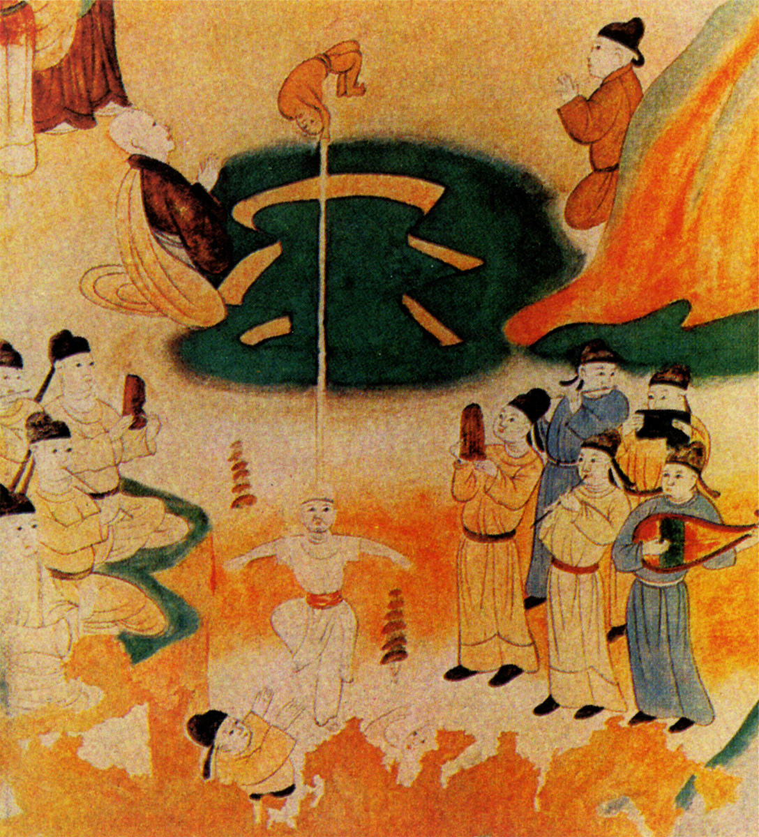 ***_***宋代敦煌壁画顶竿图.