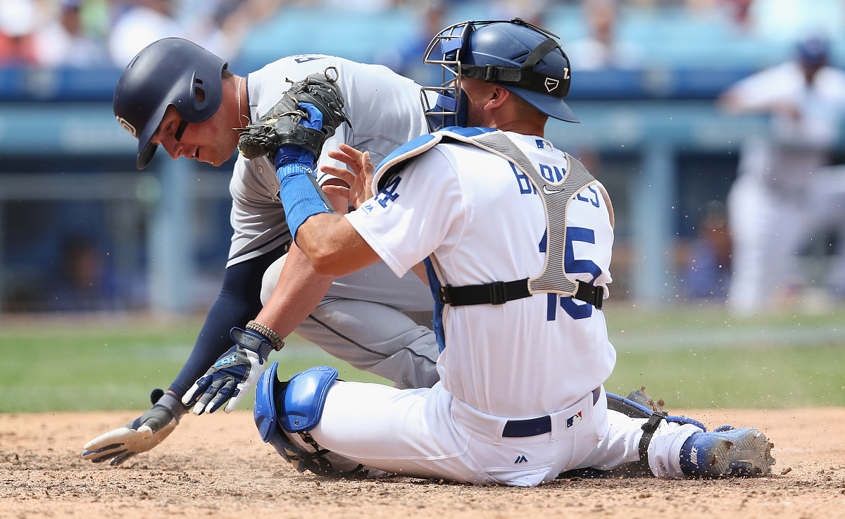 los angeles, california - april 06:  hunter renfroe #10 of the s