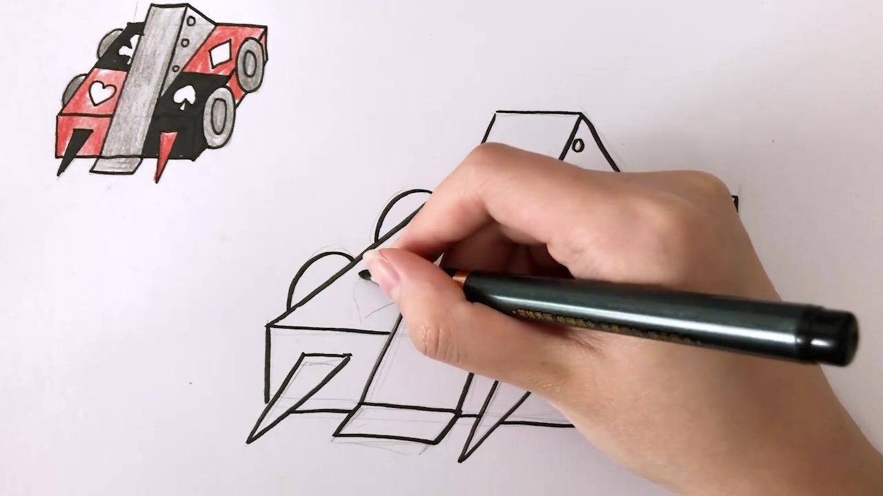 《机器人争霸》儿童手绘简笔画之机器人暴走精灵