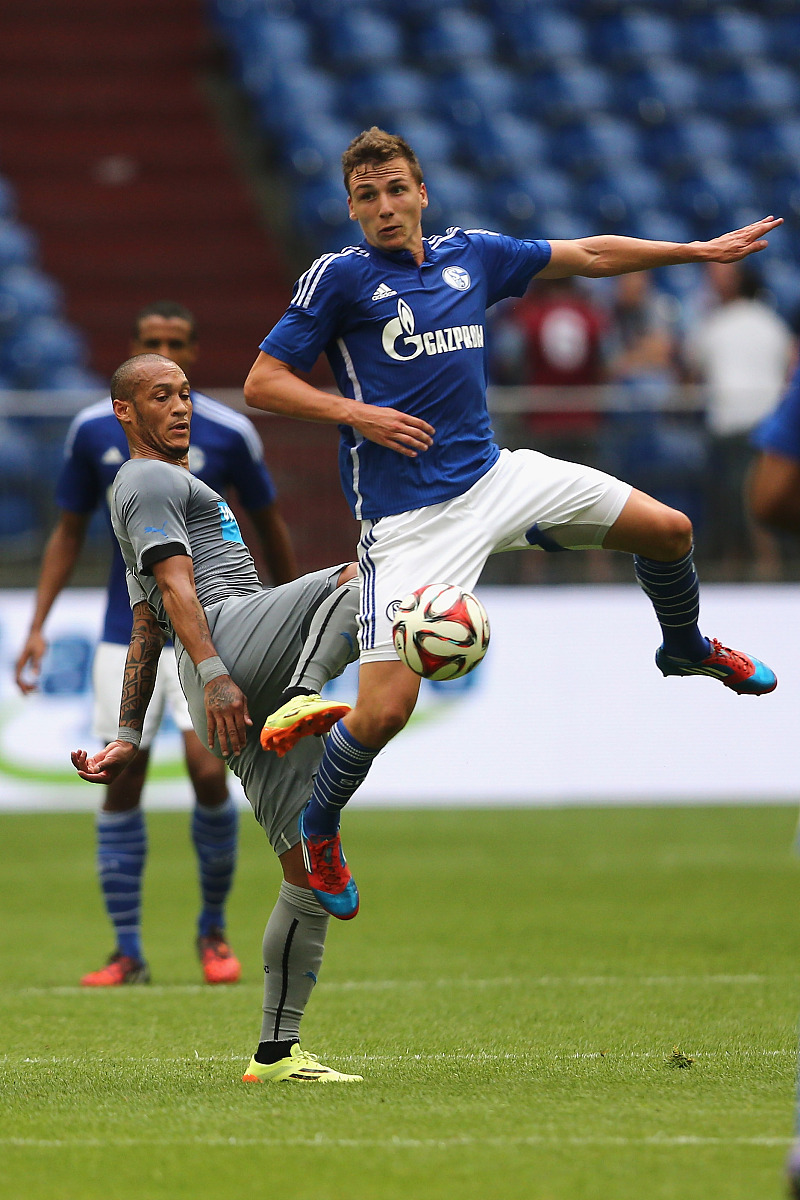 2gelsenki<strong>r</strong>chen, germany - august 03: (l-r) yoan gouffran of