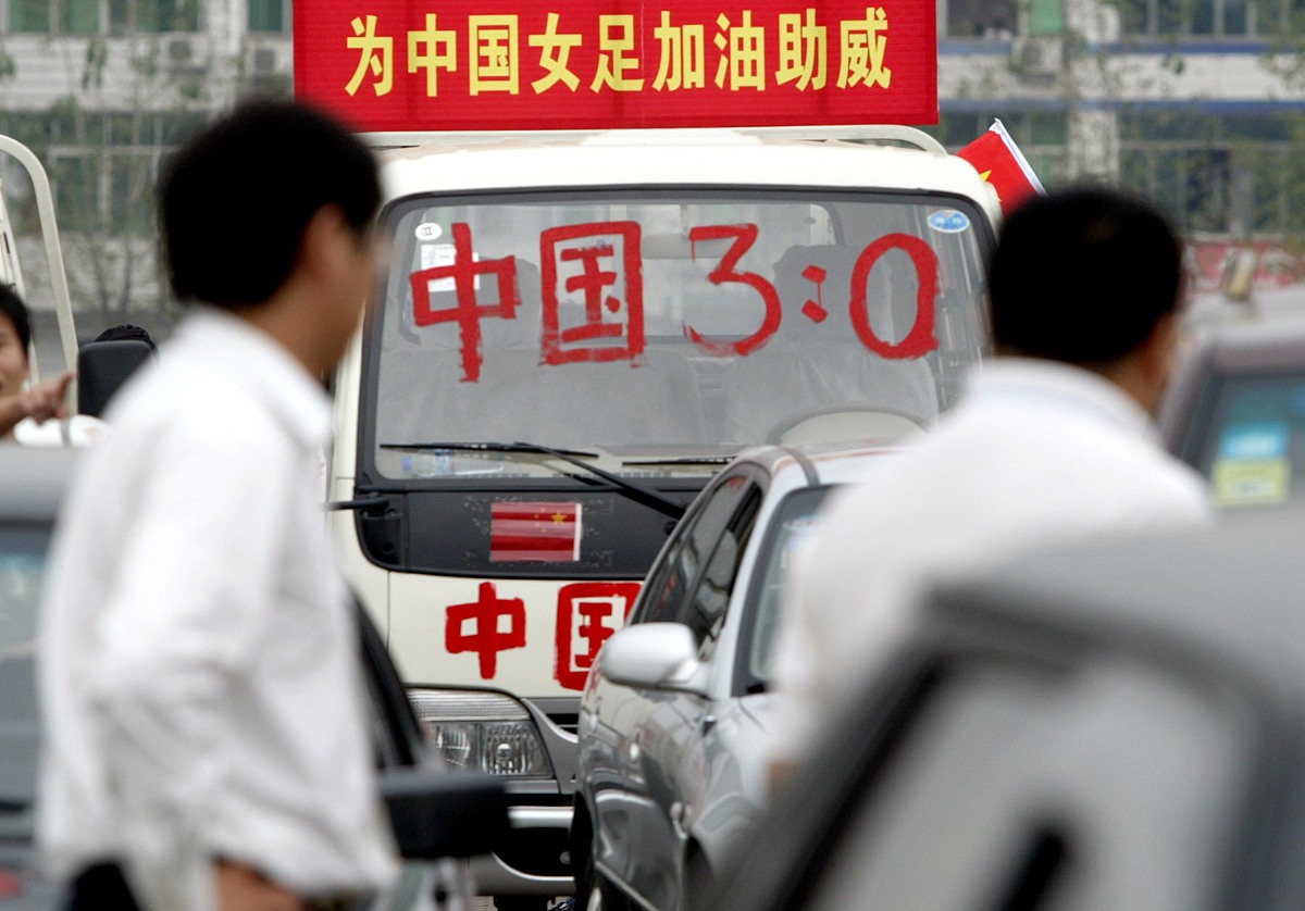 2007年9月23日,中国湖北武汉,女足世界杯1/4决赛,中国队对阵挪威队,球