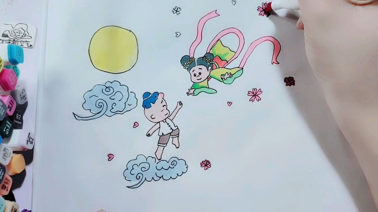 来一啵 七夕牛郎织女简笔画 简单易学