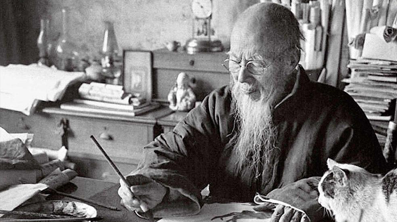 张大千拜访齐白石,递了一张名片,齐白石随手扔在地上