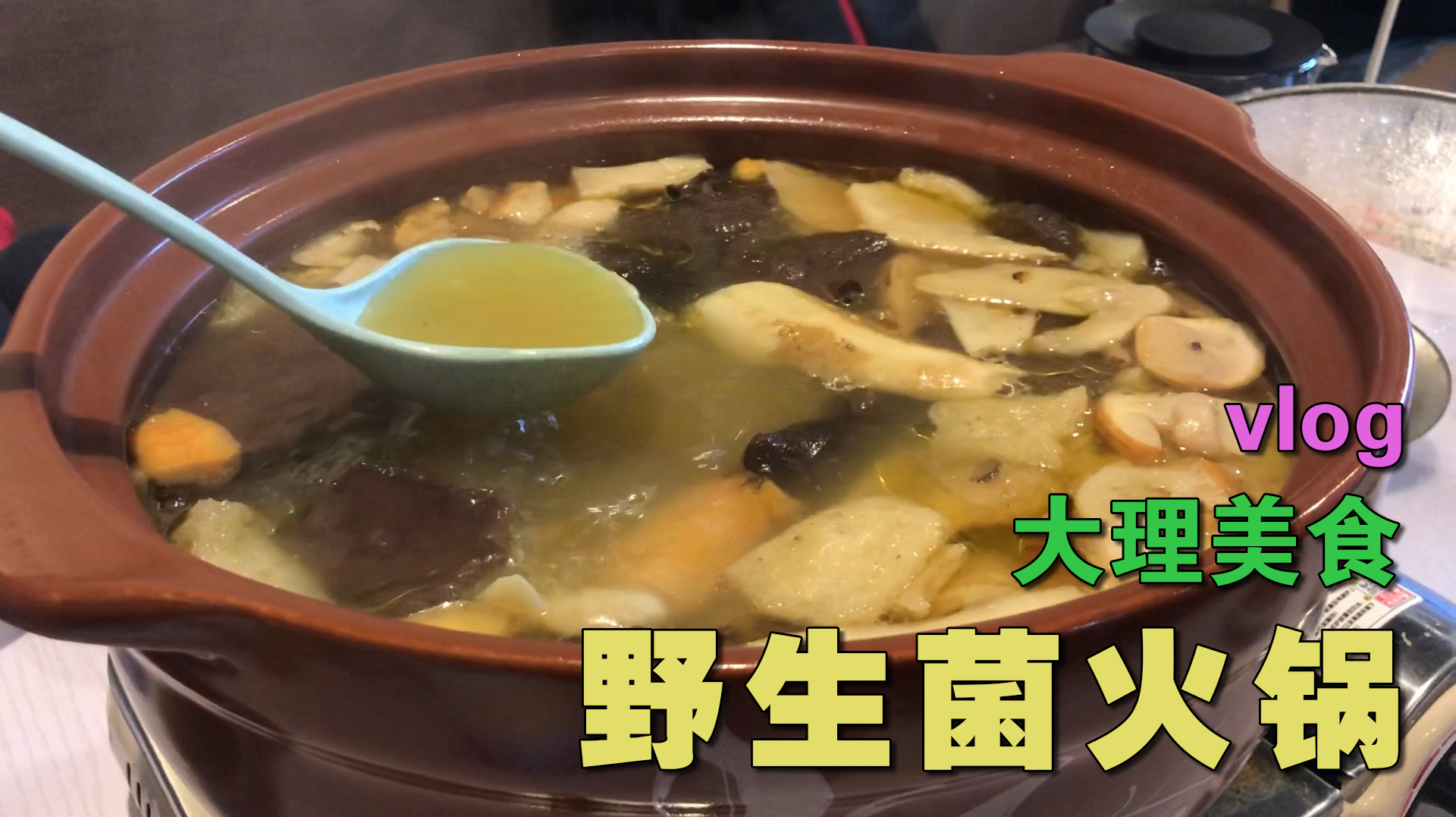 vlog品尝大理美食之野生菌土鸡火锅 云南十大经典名菜 来云南要吃