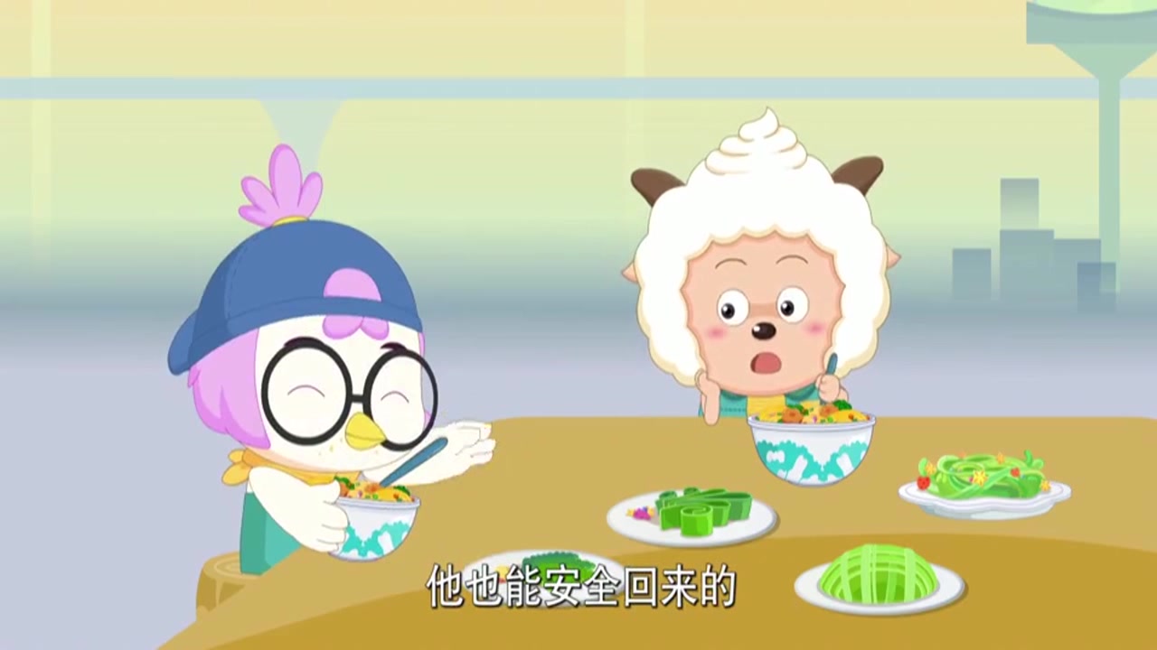 奇幻天空岛:灰太狼和喜羊羊在蛋糕店相遇,被灰太狼抓住了