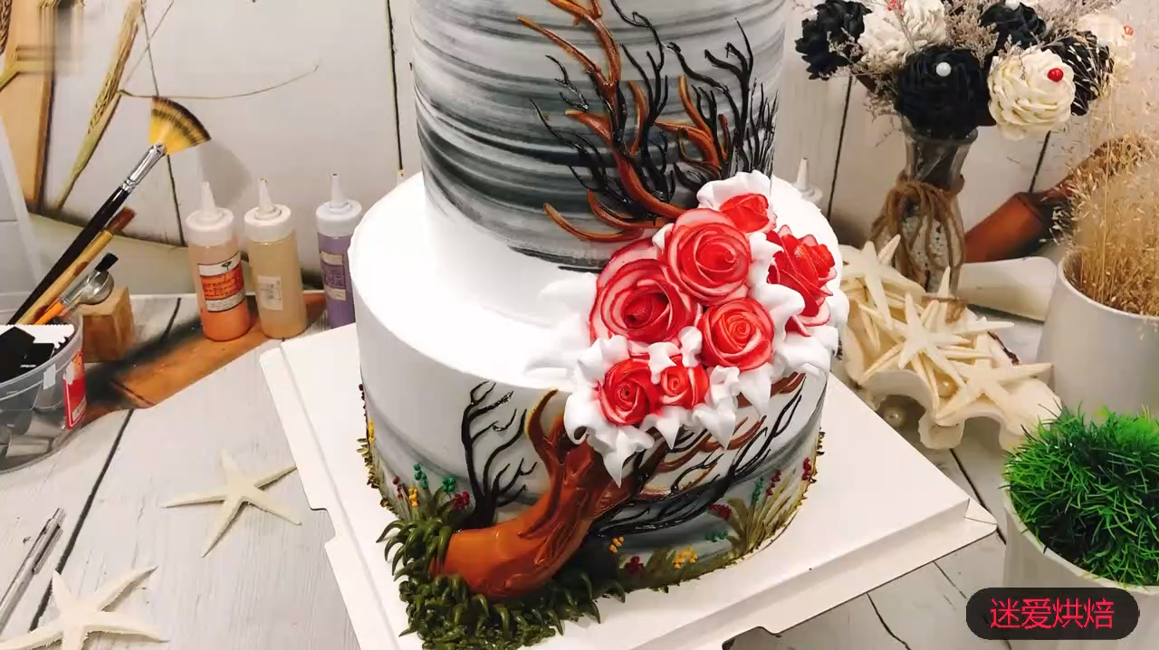 非常漂亮的法国奶油生日蛋糕件件都是艺术品