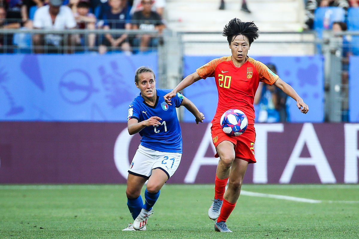 2019年6月25日,法国,2019女足世界杯1/8决赛,意大利女足vs中国女足.