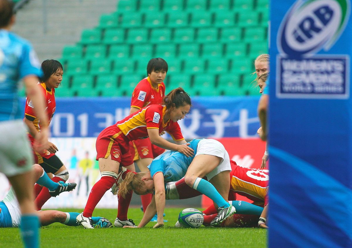 2013年3月30日,广州,2013世界女子七人制橄榄球赛,中国5-24英格兰.***
