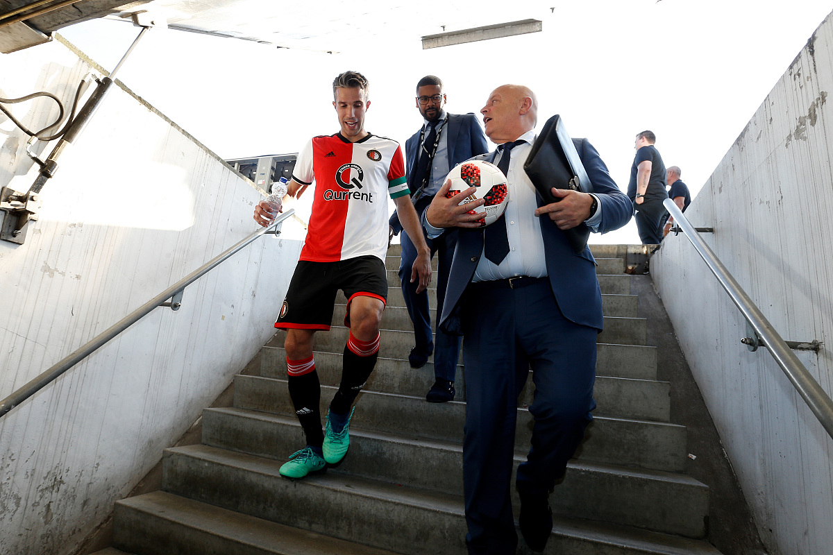 rotterdam, netherlands - september 2: (l-r) robin van persie of 